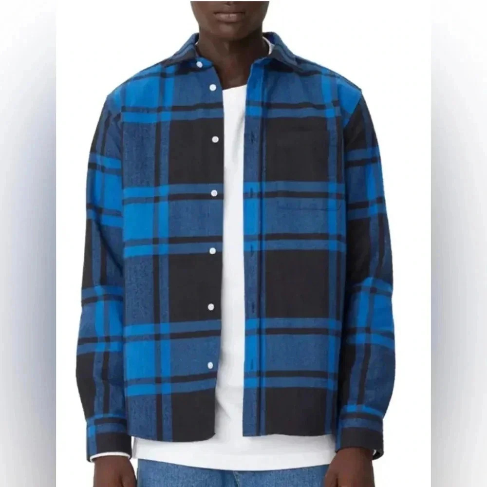 NWT LES DEUX Jeremy Plaid Flannel Button-Up Shirt… - image 3